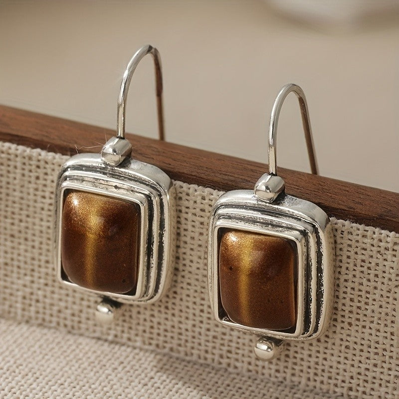 Amber Square Drop Earrings