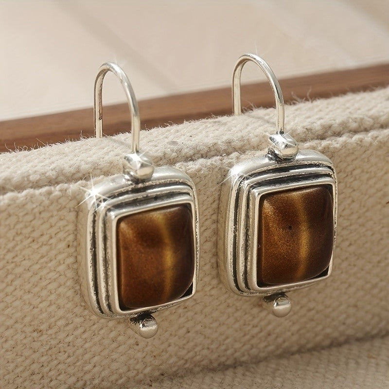 Amber Square Drop Earrings