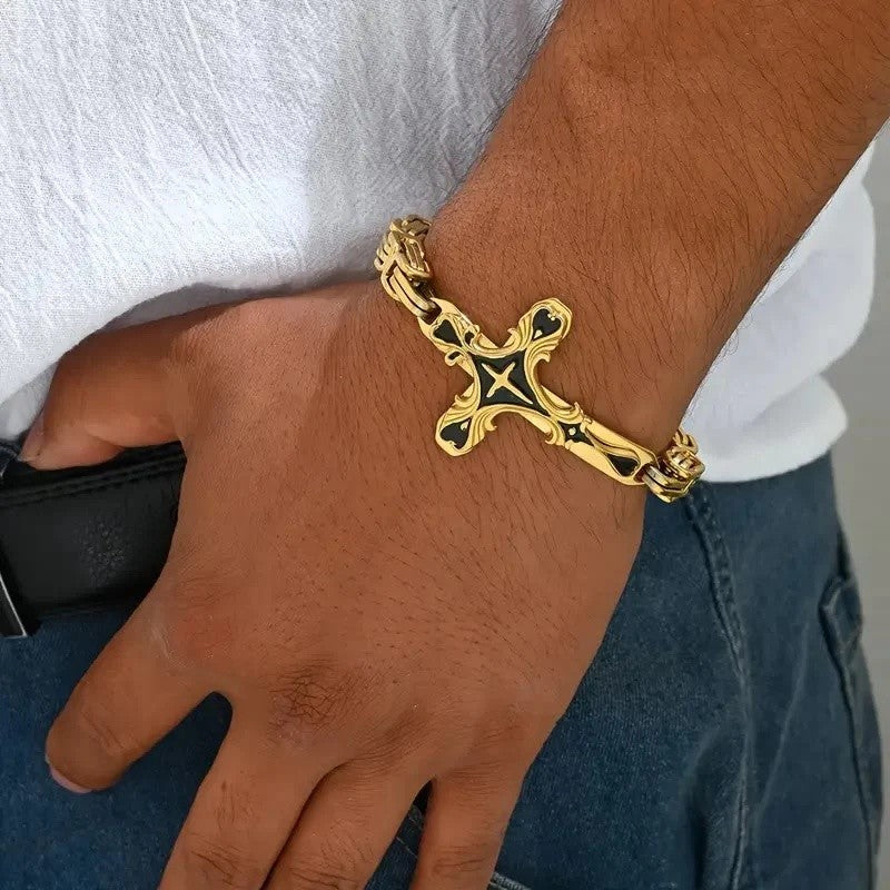 Ornate Cross Link Bracelet