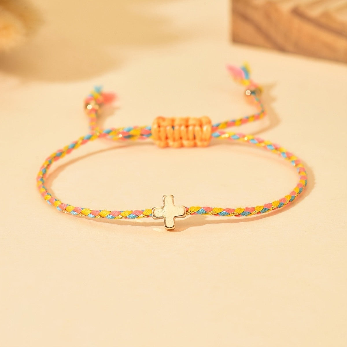 Colorful Braided Cross Bracelet Set