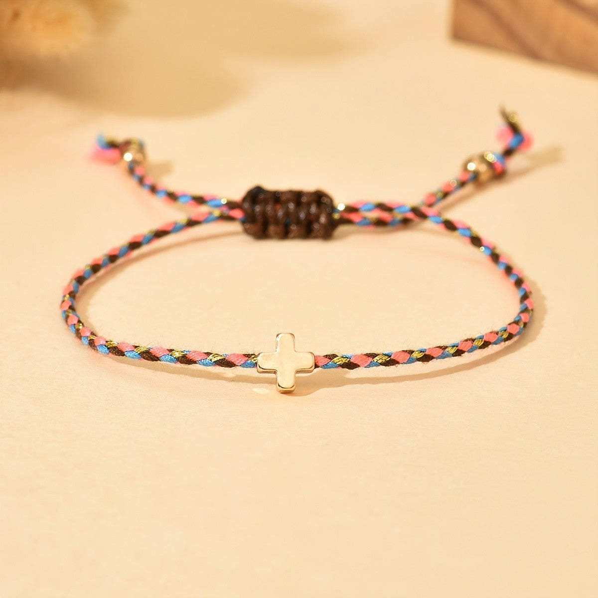 Colorful Braided Cross Bracelet Set