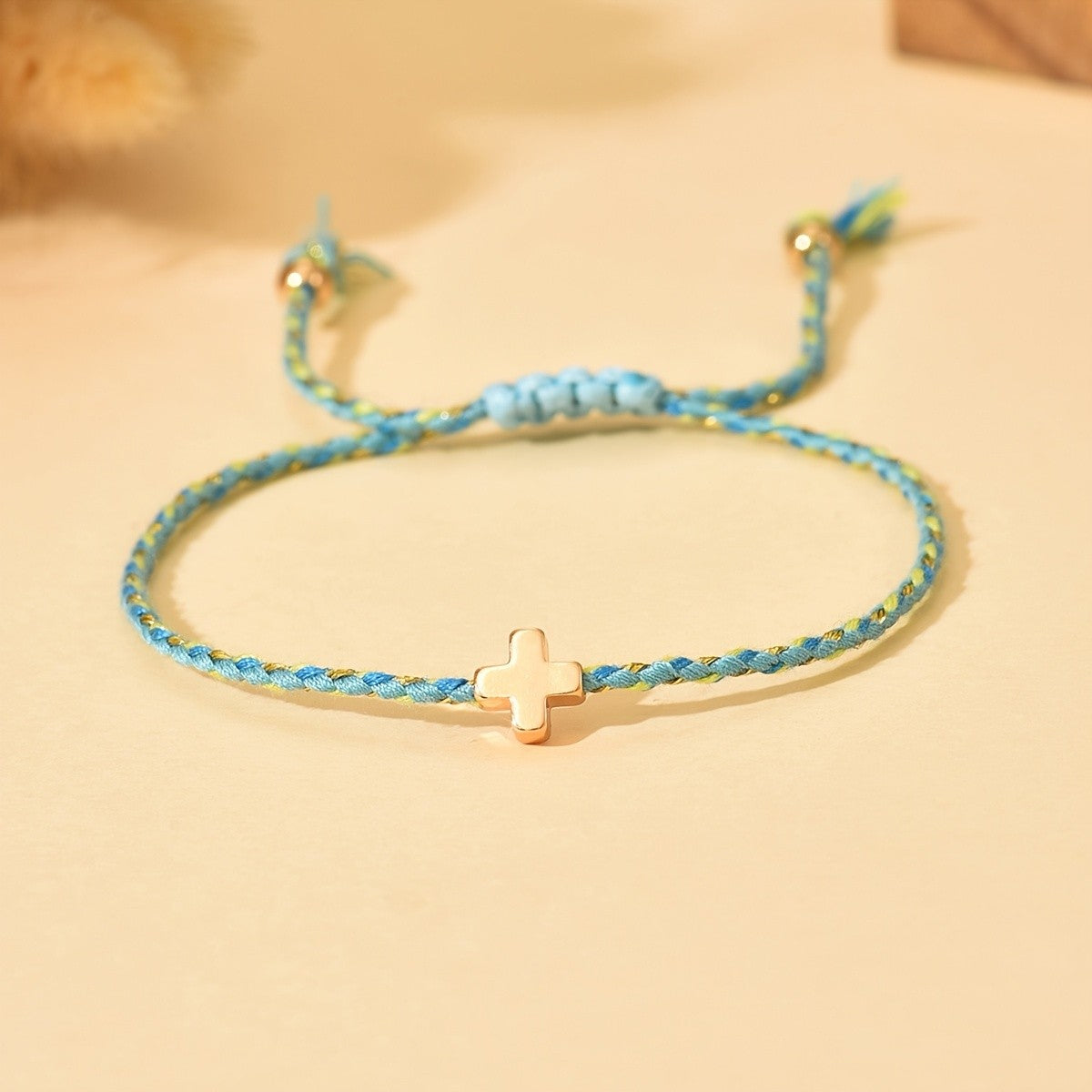 Colorful Braided Cross Bracelet Set