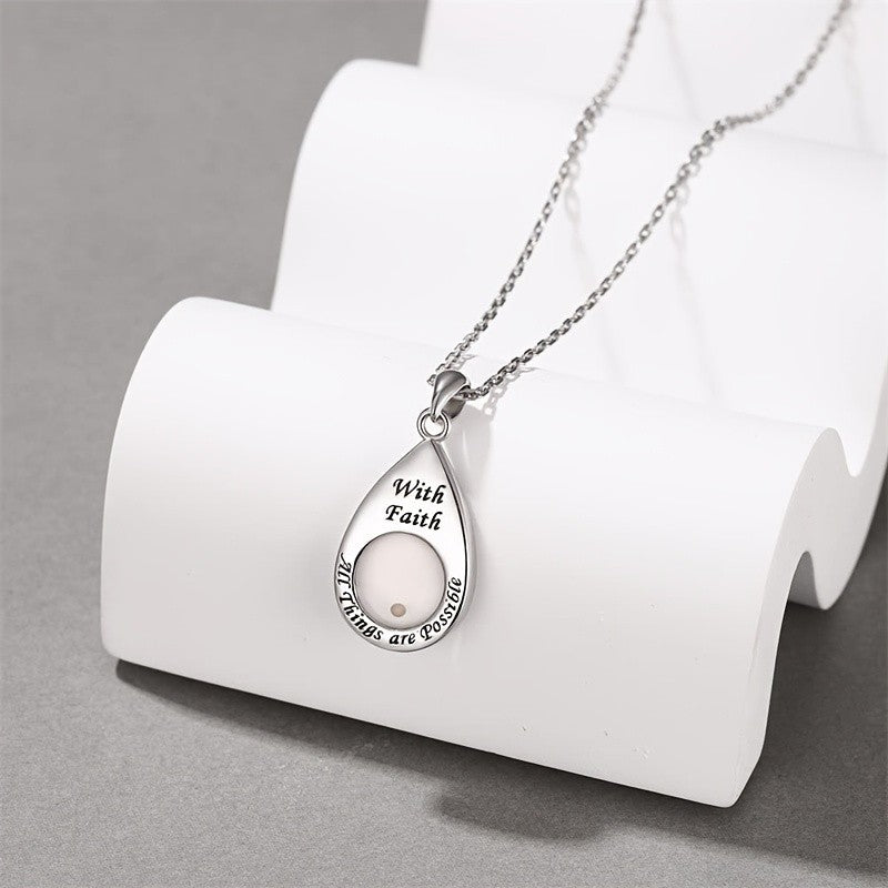 Faith Message Teardrop Necklace