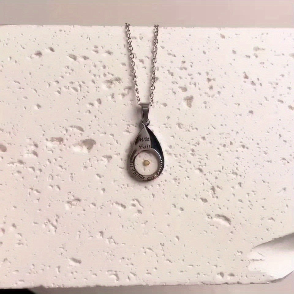 Faith Message Teardrop Necklace