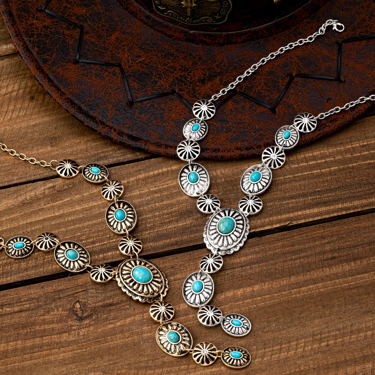 Turquoise Sunburst Statement Necklace