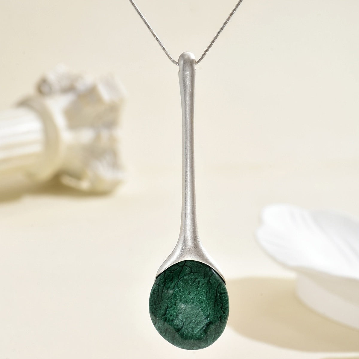 Green Resin Spoon Necklace