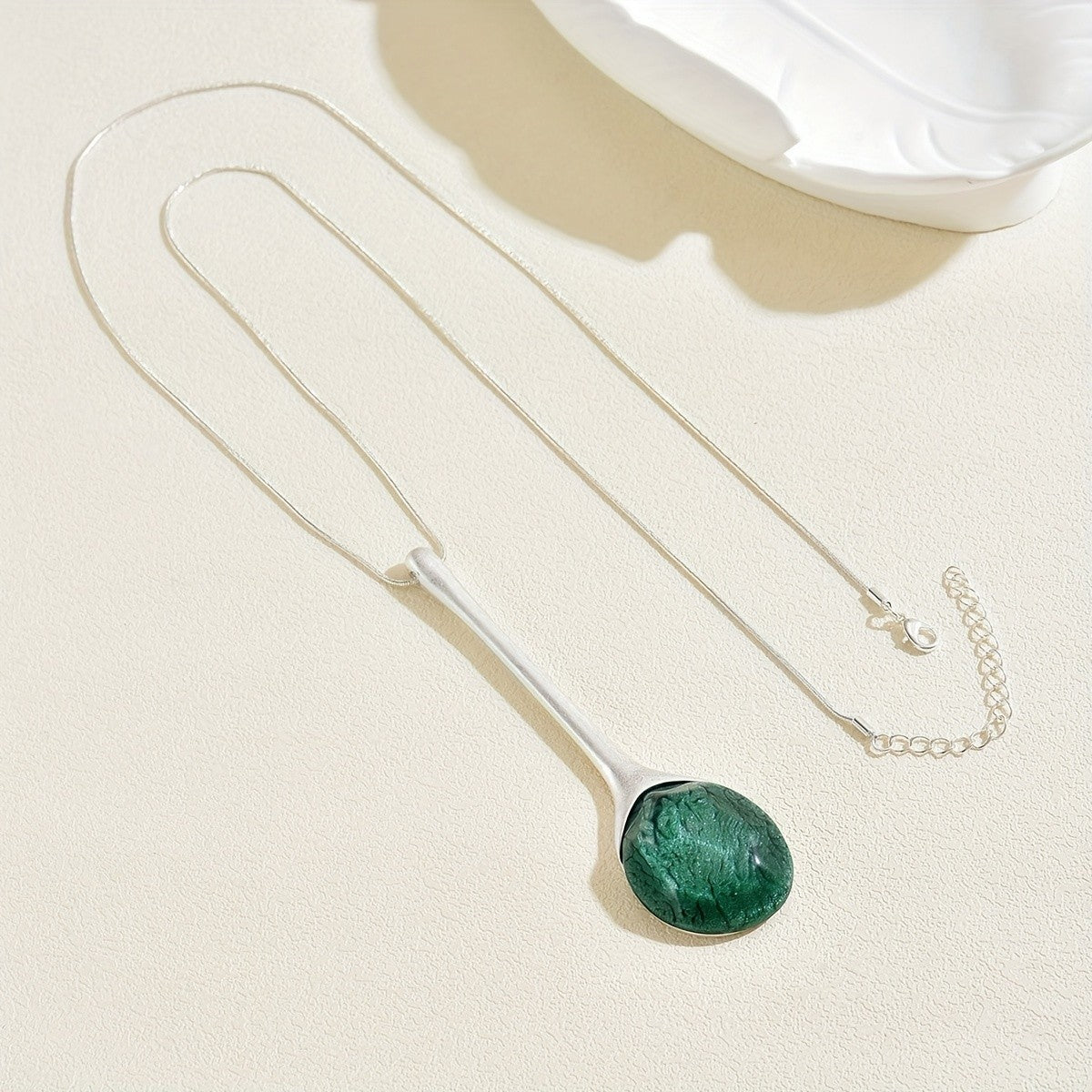 Green Resin Spoon Necklace