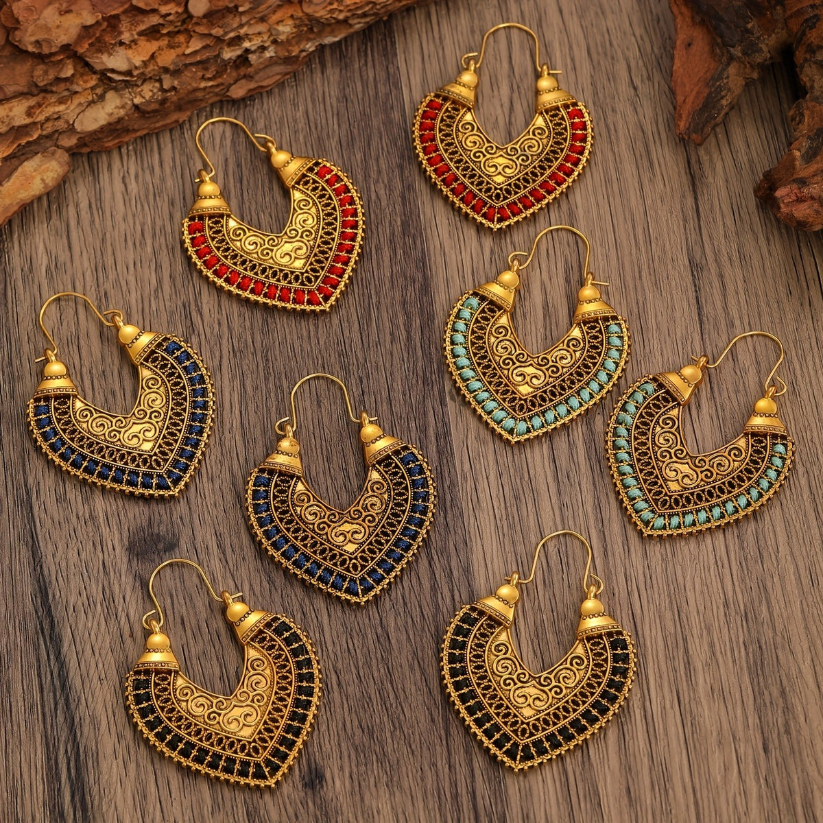 Scrollwork Heart Hoop Earrings