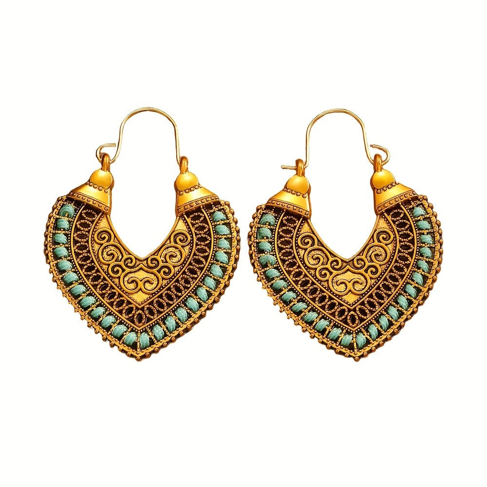 Scrollwork Heart Hoop Earrings