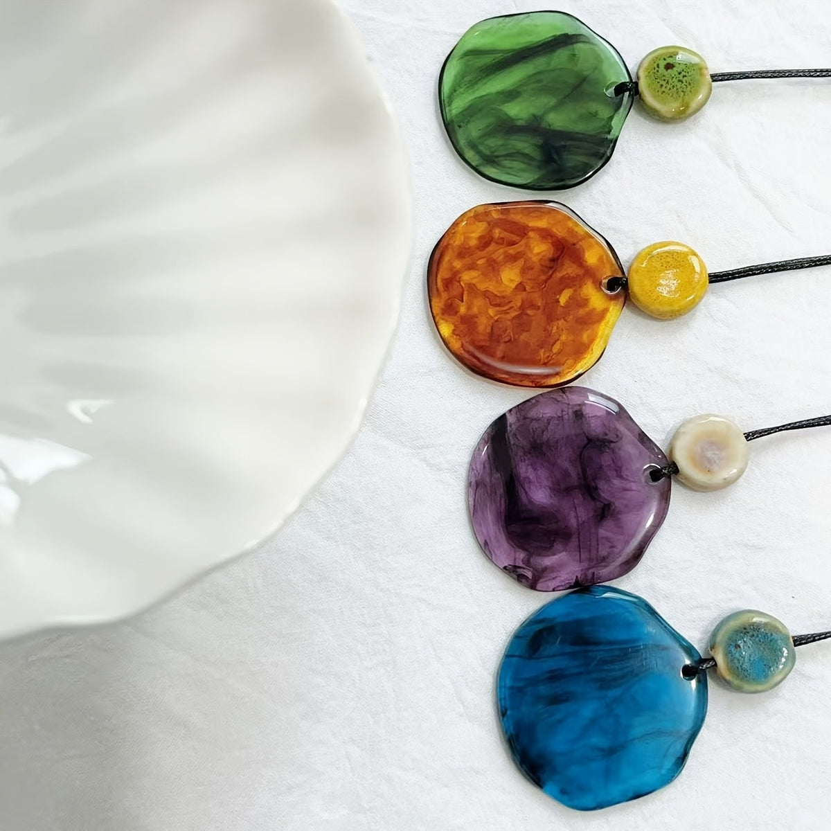 Organic Resin Disc Necklace