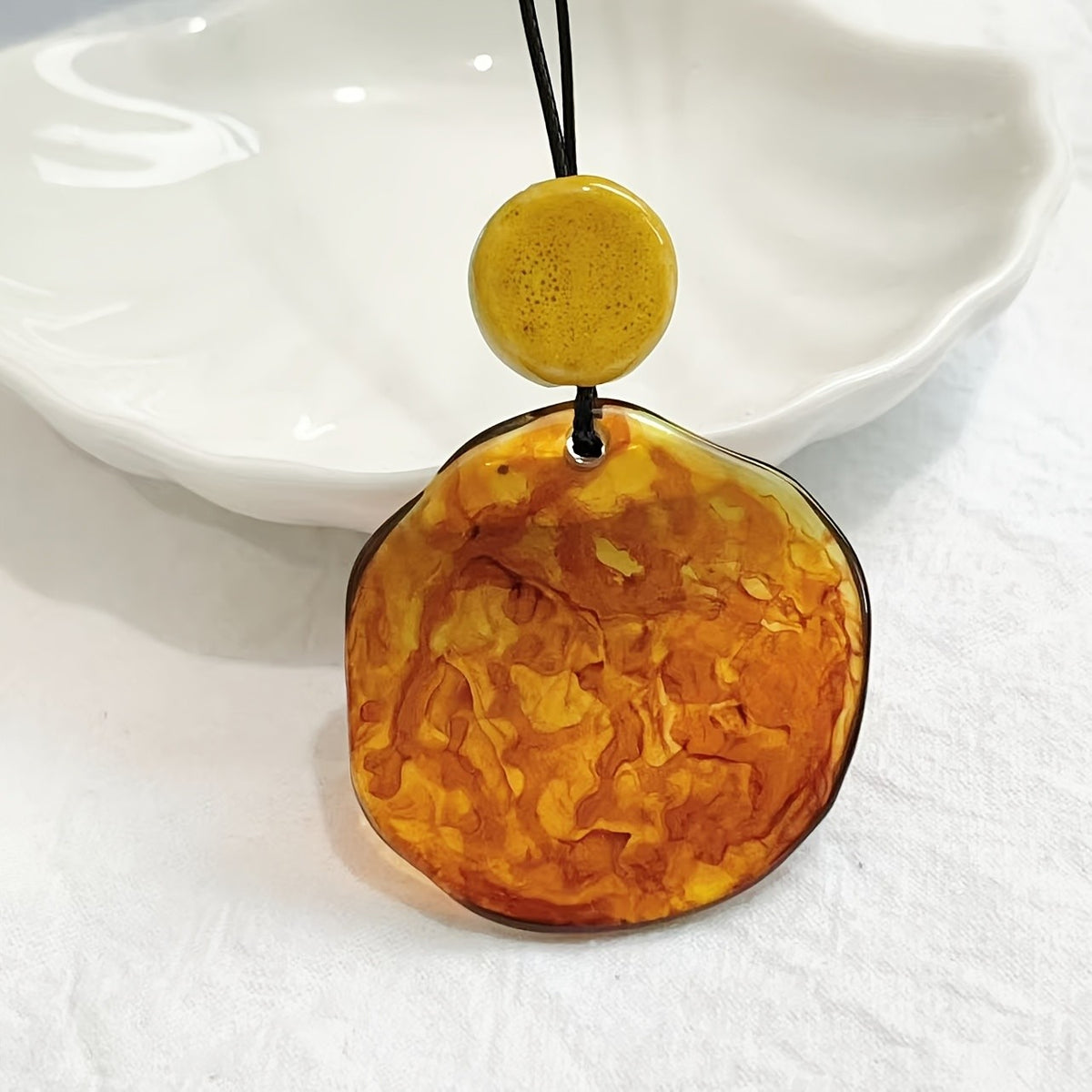 Organic Resin Disc Necklace