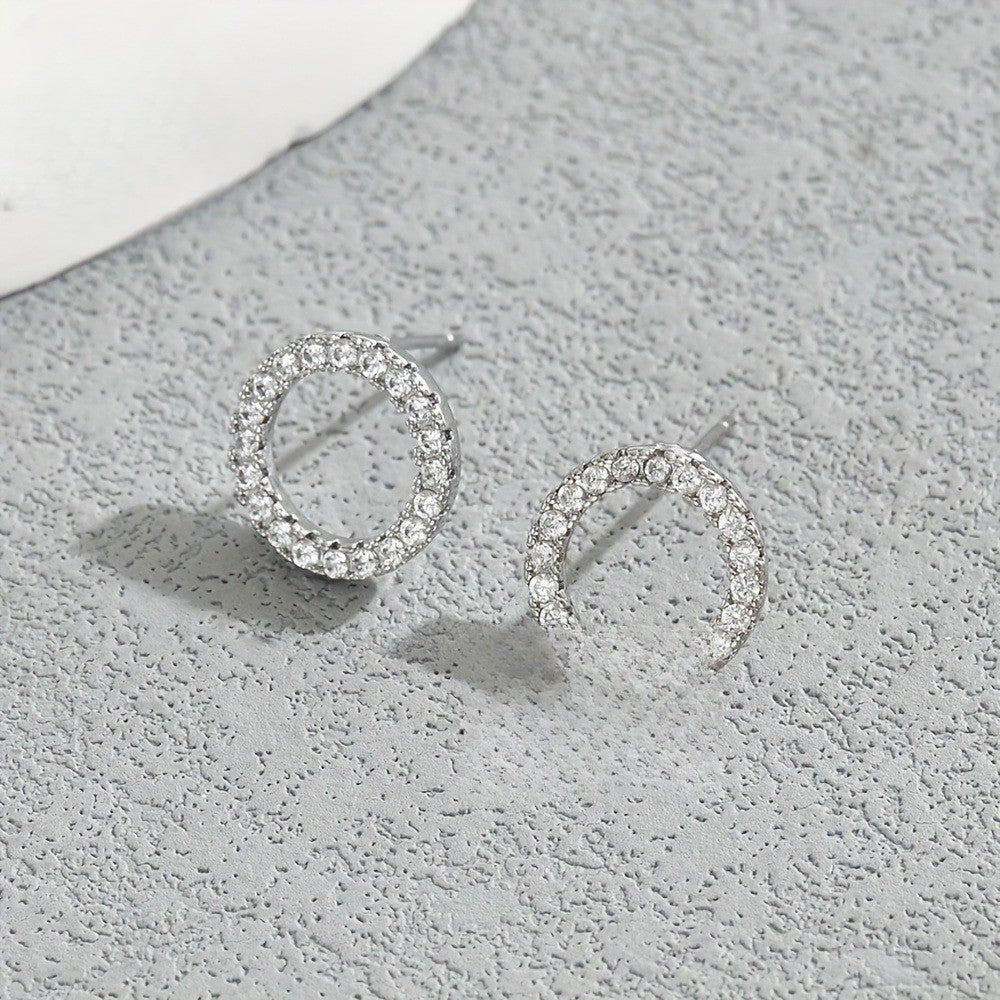 Crystal Pave Hoop Stud Earrings