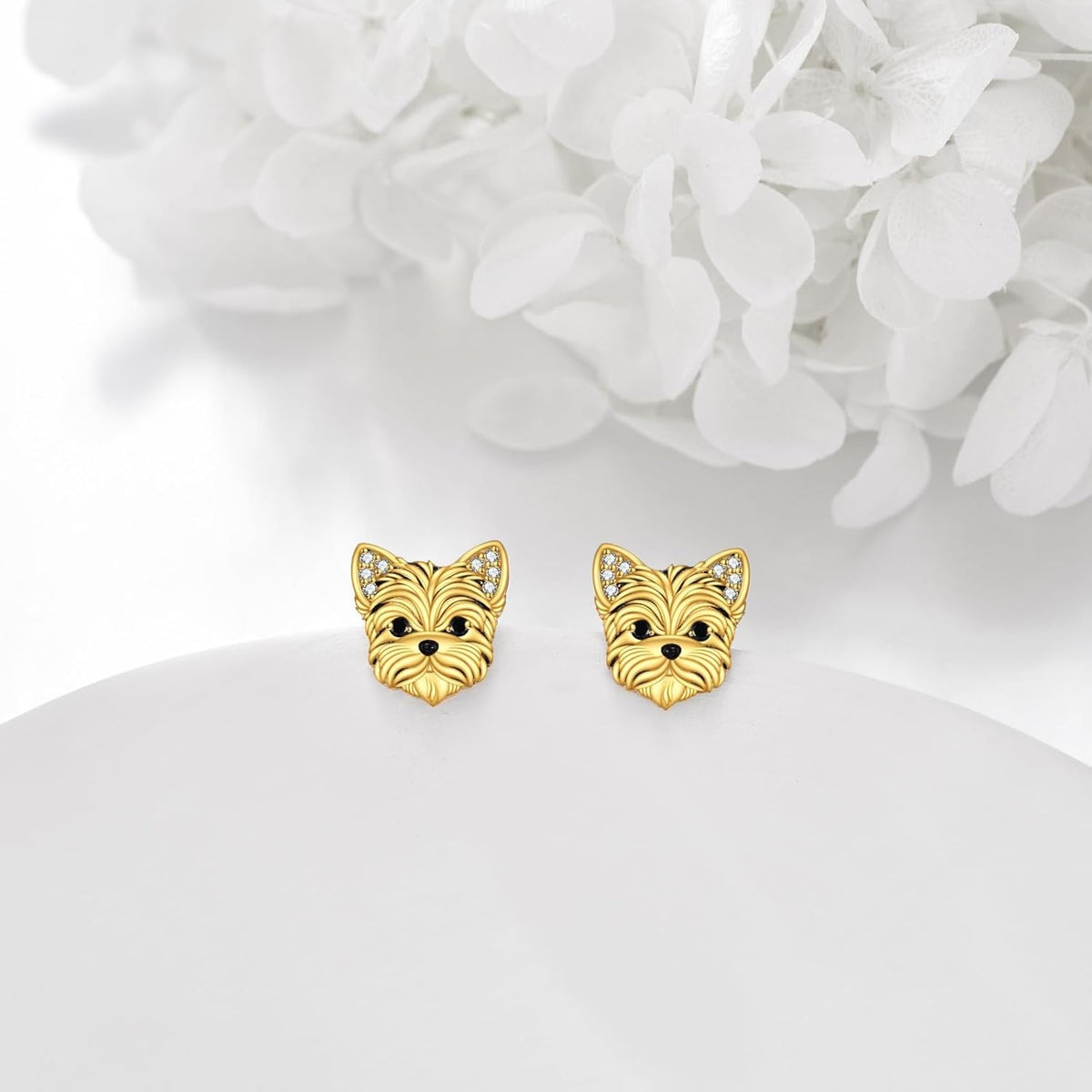 Yorkie Crystal Stud Earrings