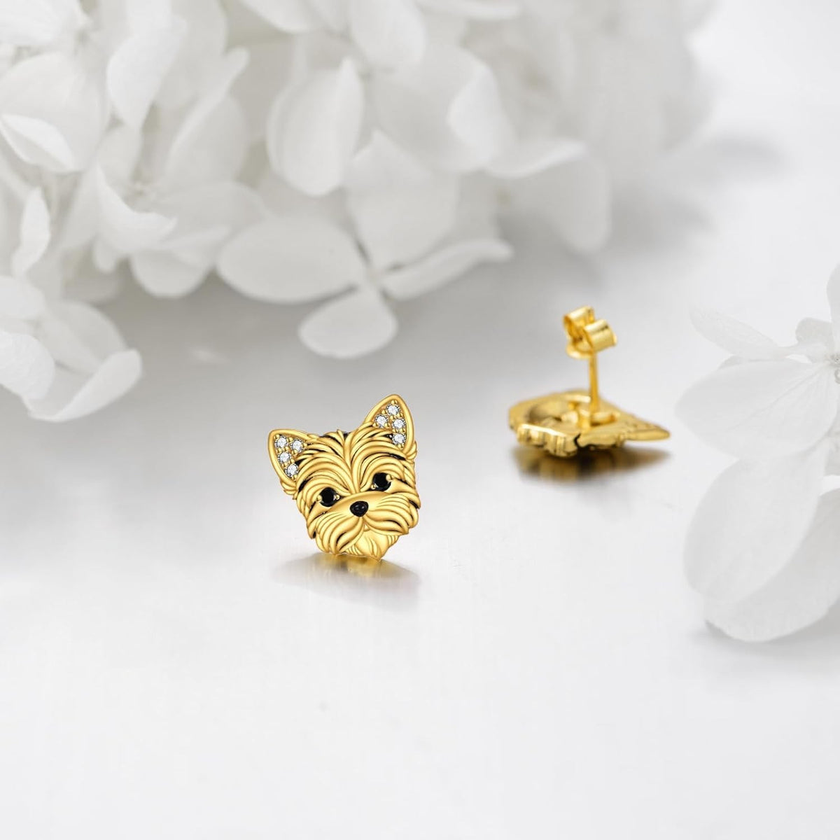 Yorkie Crystal Stud Earrings