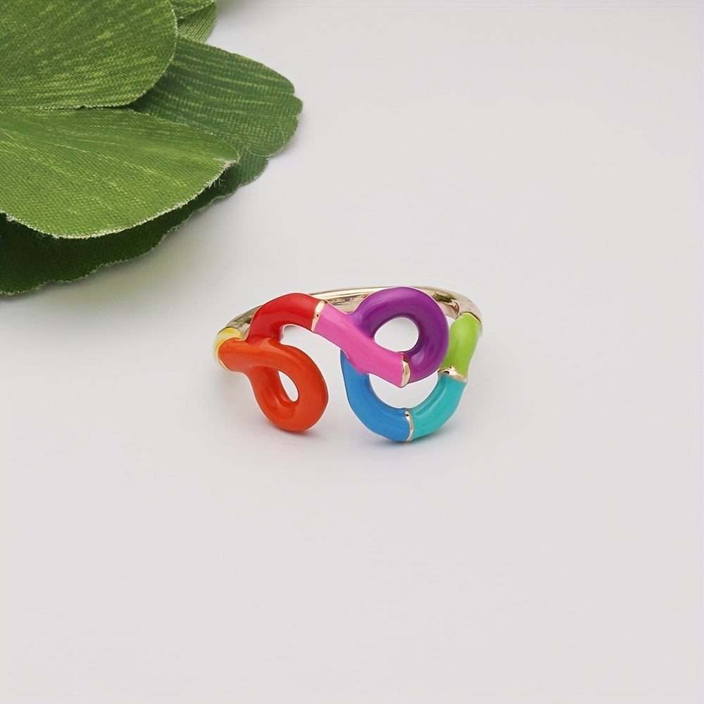 Colorful Twisted Loop Ring