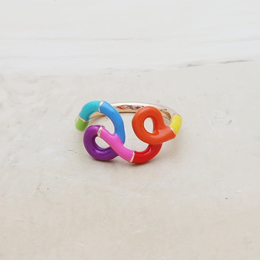 Colorful Twisted Loop Ring