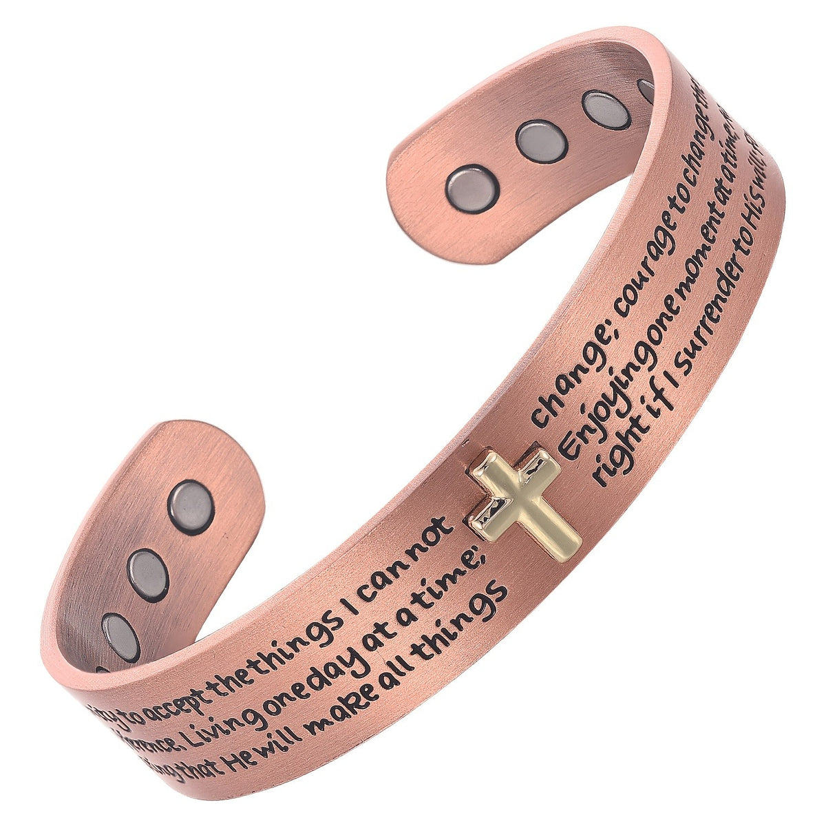 Engraved Cross Cuff Bracelet
