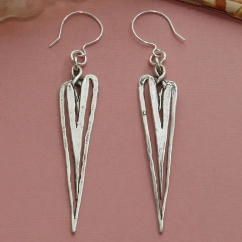 Elongated Split Drop Earrings