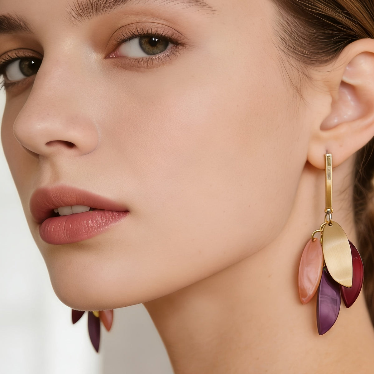 Colorful Leaf Drop Earrings