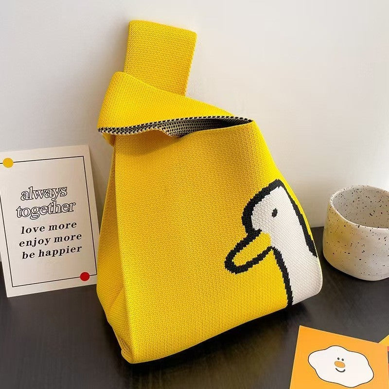 Yellow Duck Knitted Crossbody Bag