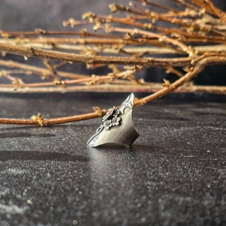 Floral Pointed Wrap Ring