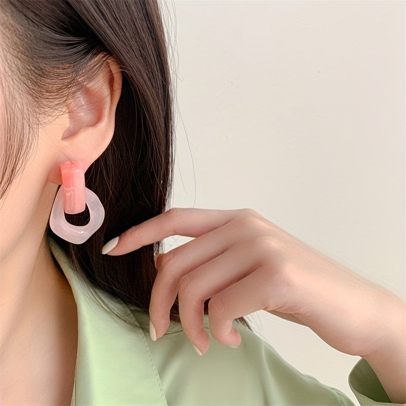 Marbled Teardrop Resin Earrings