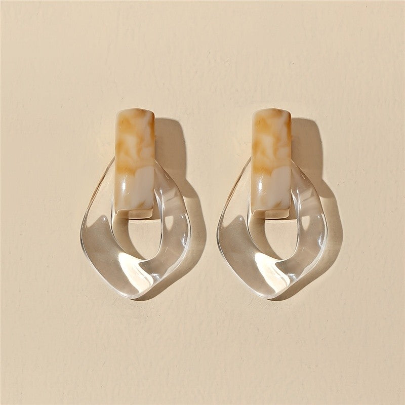 Marbled Teardrop Resin Earrings