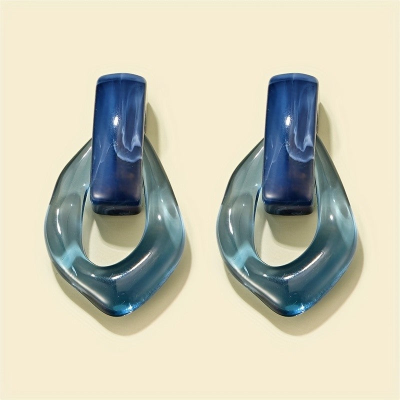 Marbled Teardrop Resin Earrings