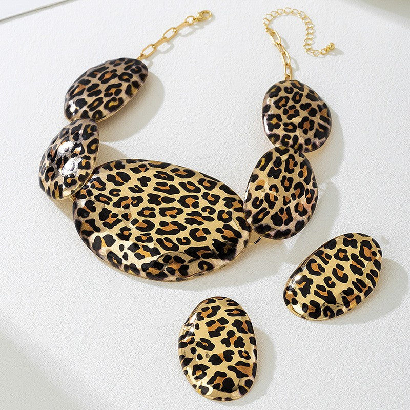 Leopard Oval Jewelry Set