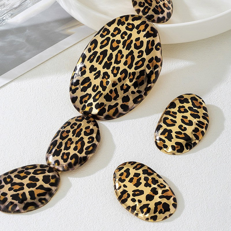 Leopard Oval Jewelry Set