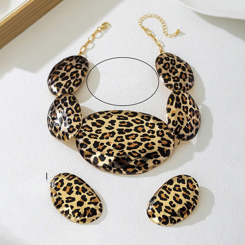 Leopard Oval Jewelry Set