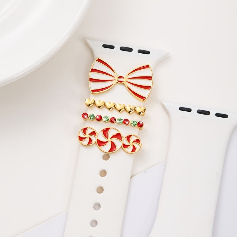 Holiday Bow & Candy Watch Charm Set