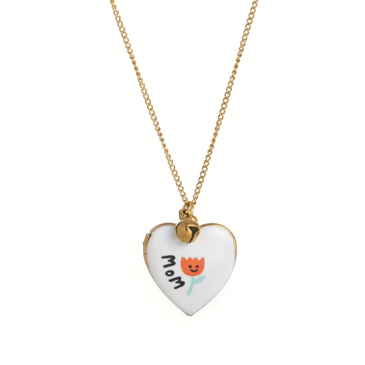 Enamel Mom Heart Locket Necklace