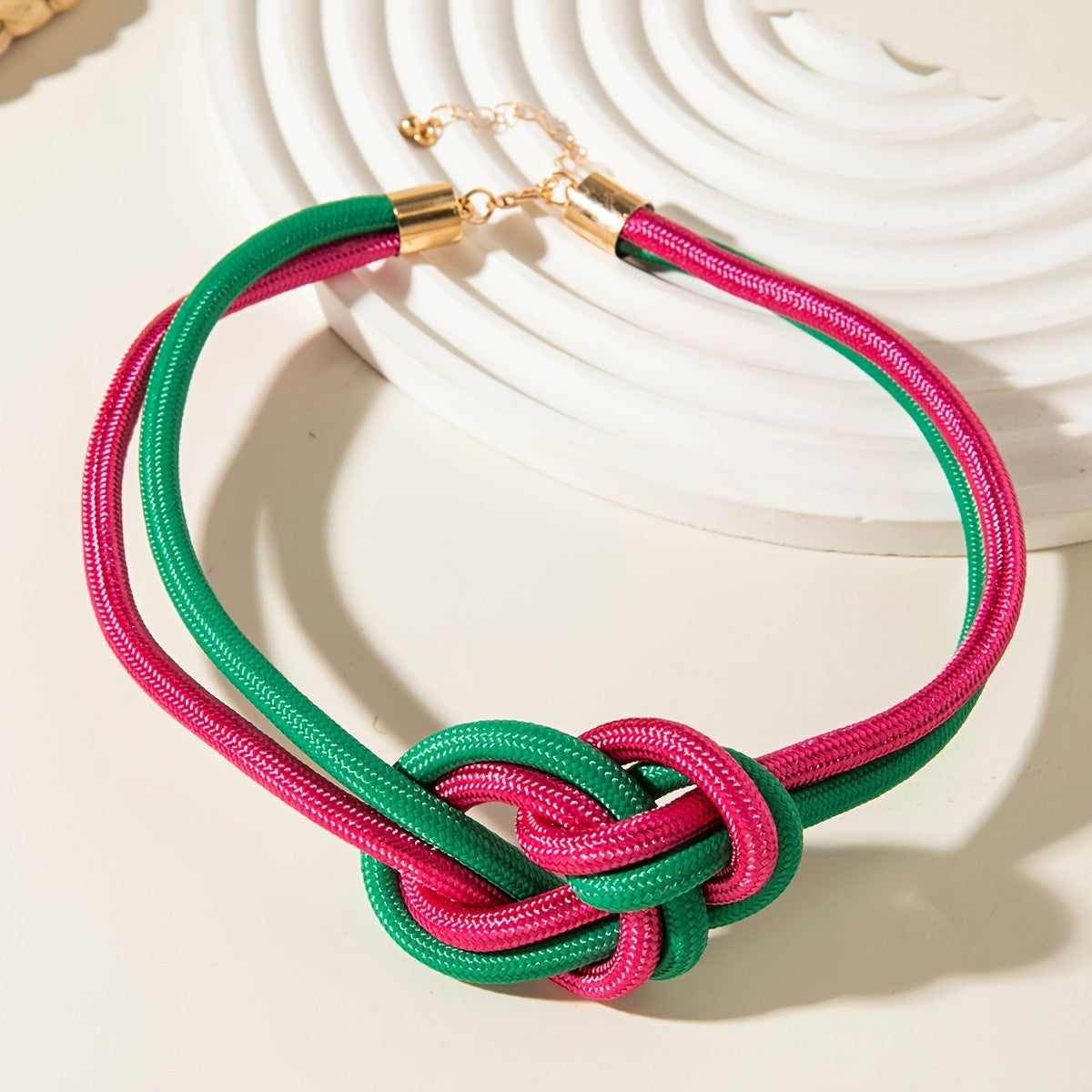 Woven Cord Knot Necklace