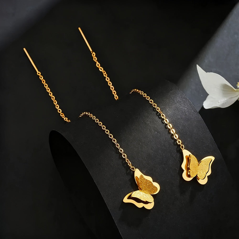 Butterfly Linear Chain Earrings
