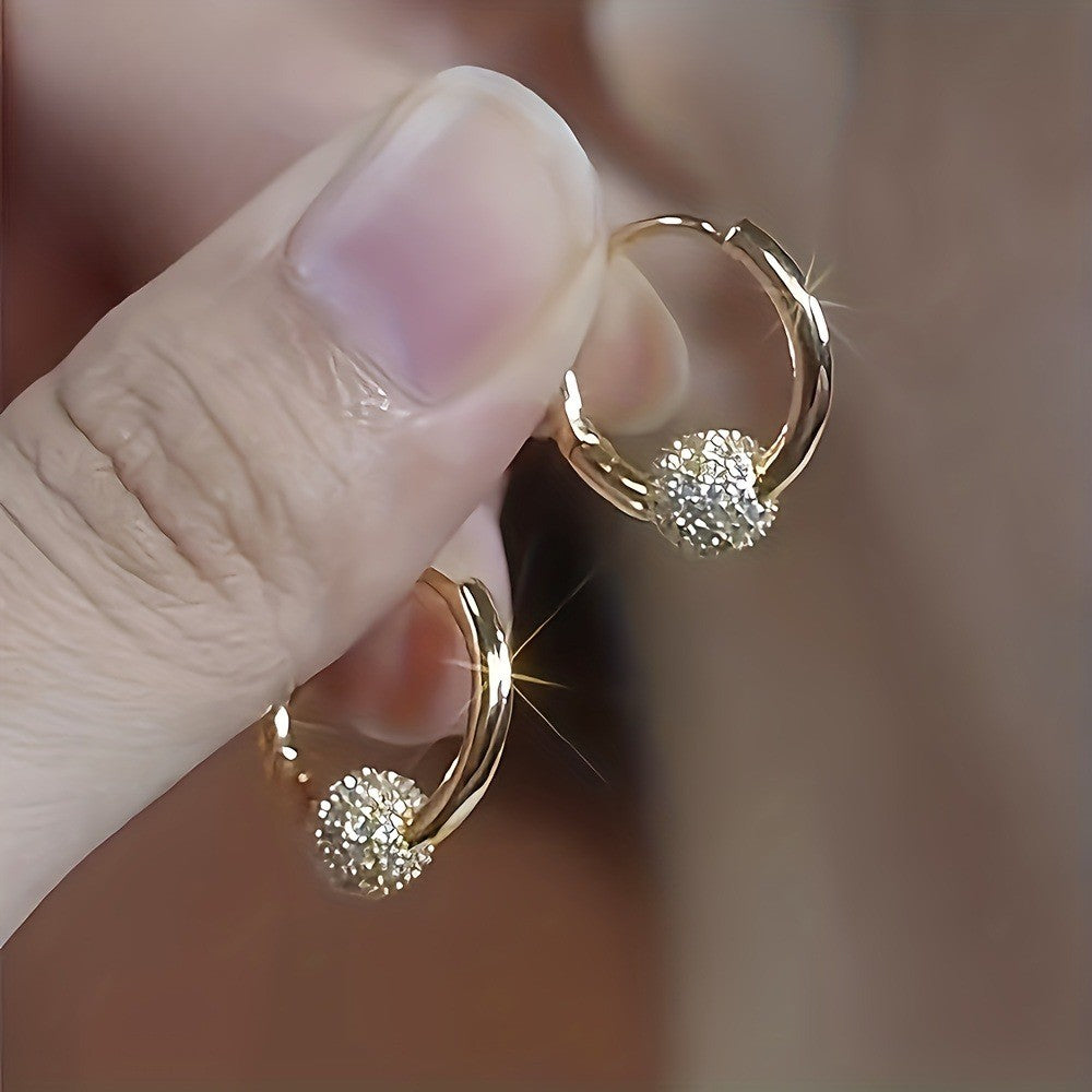 Crystal Ball Hoop Earrings