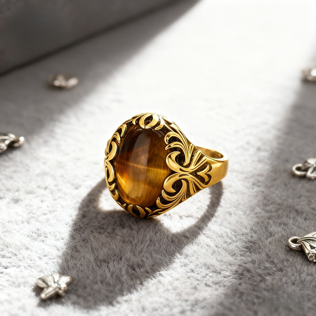 Tiger's Eye Filigree Ring