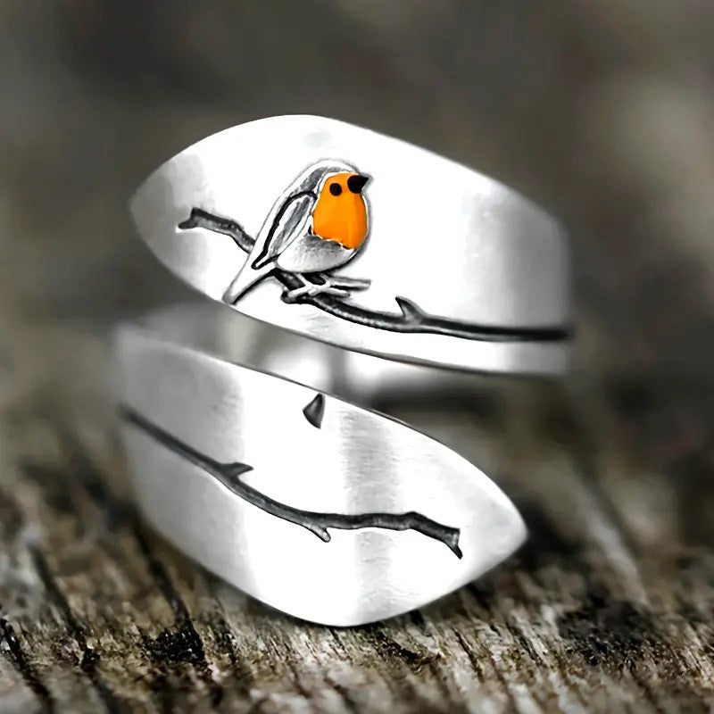 Orange Bird Branch Ring