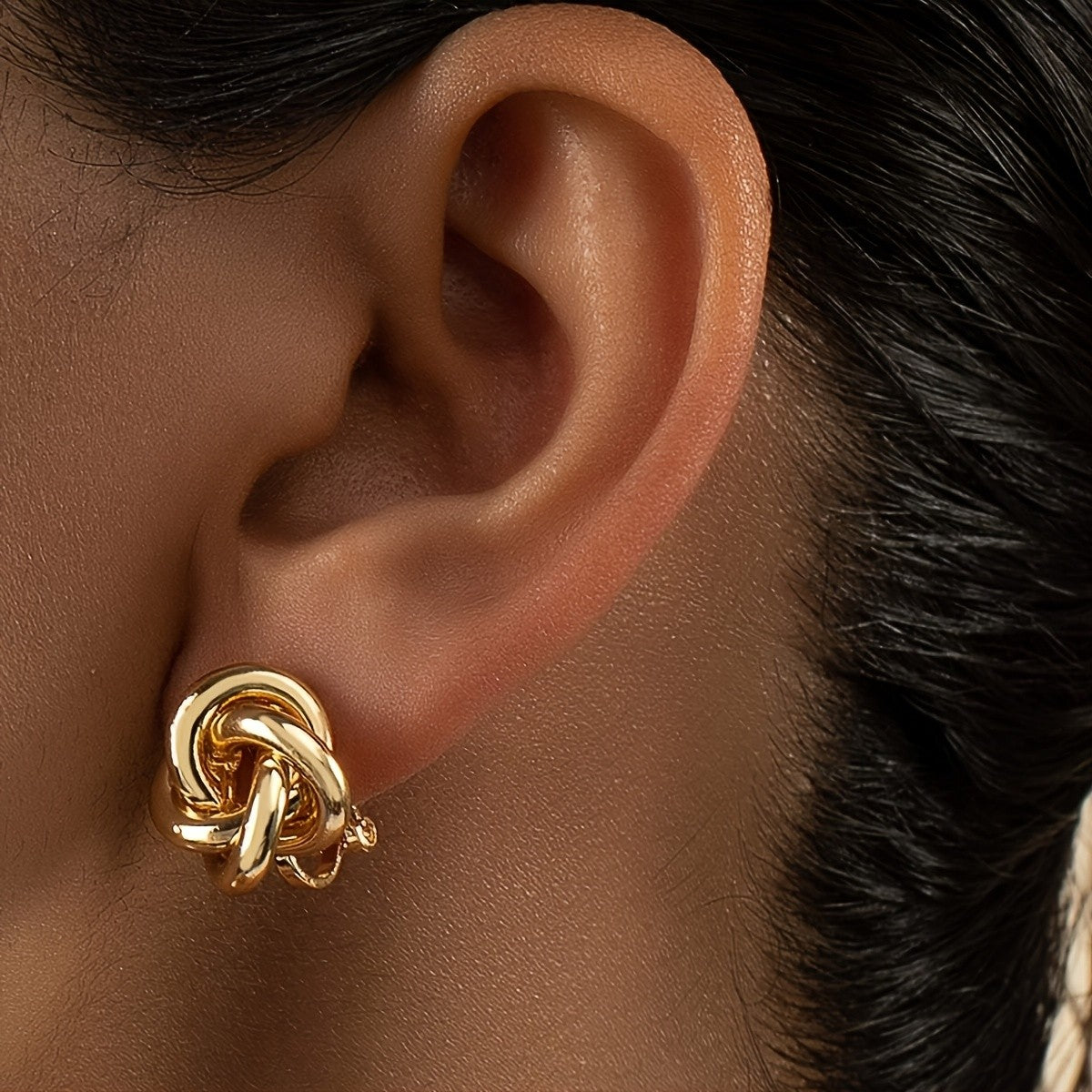 Sculptural Knot Clip-On Earrings