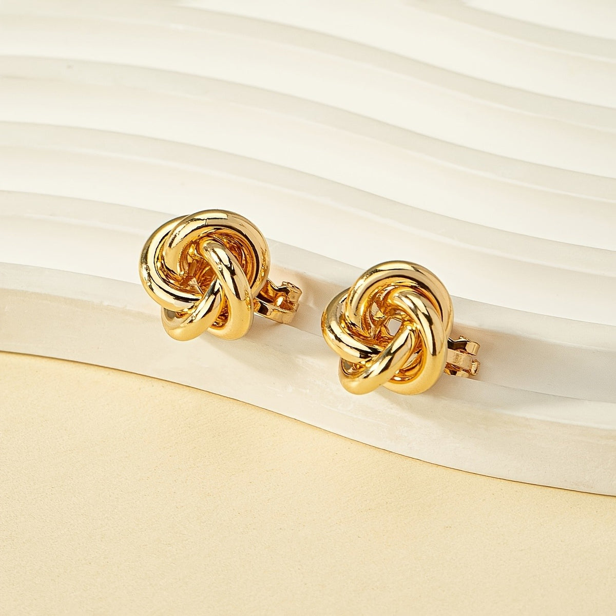 Sculptural Knot Clip-On Earrings