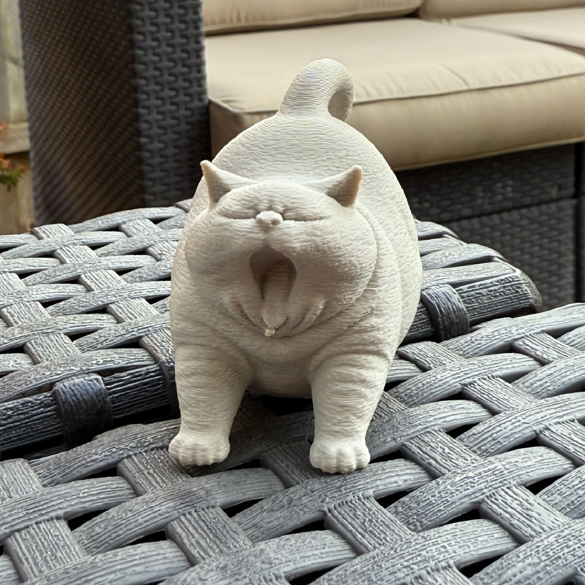 Yawning Cat Figurine