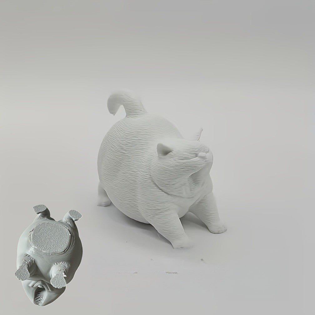 Yawning Cat Figurine