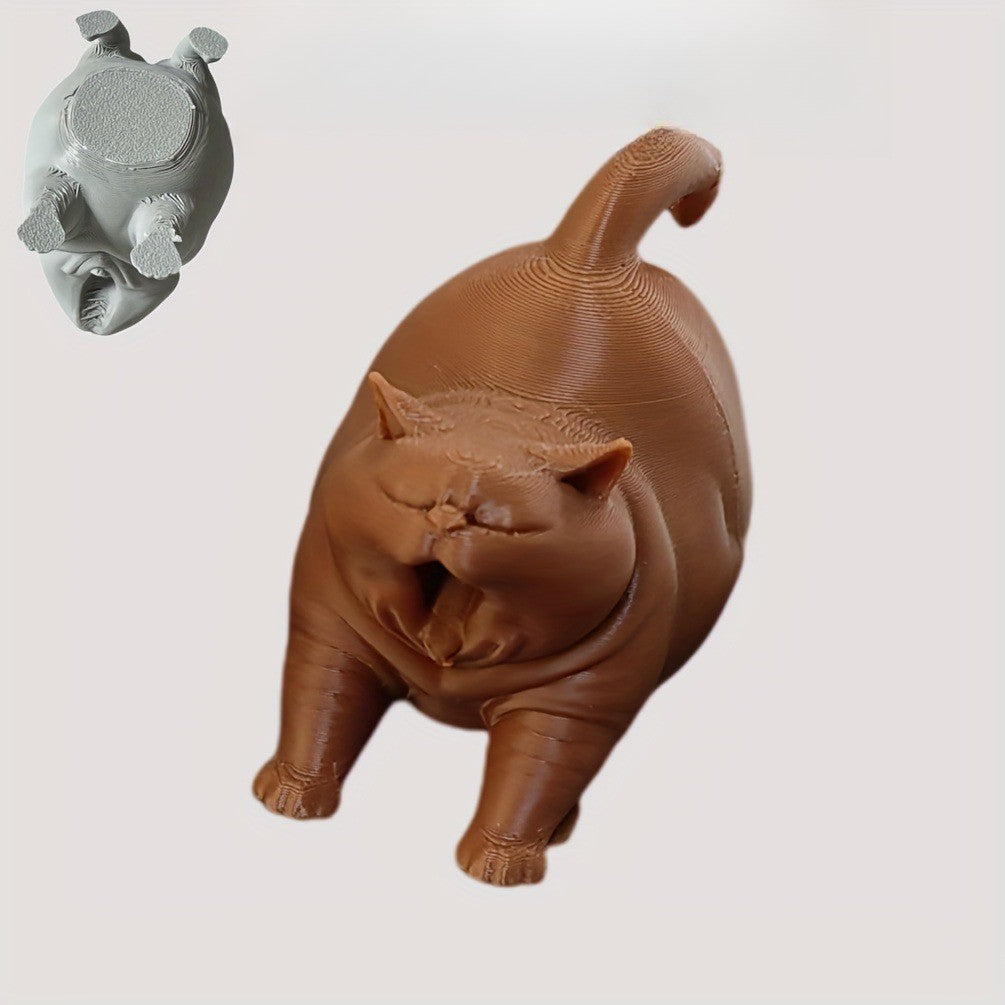 Yawning Cat Figurine