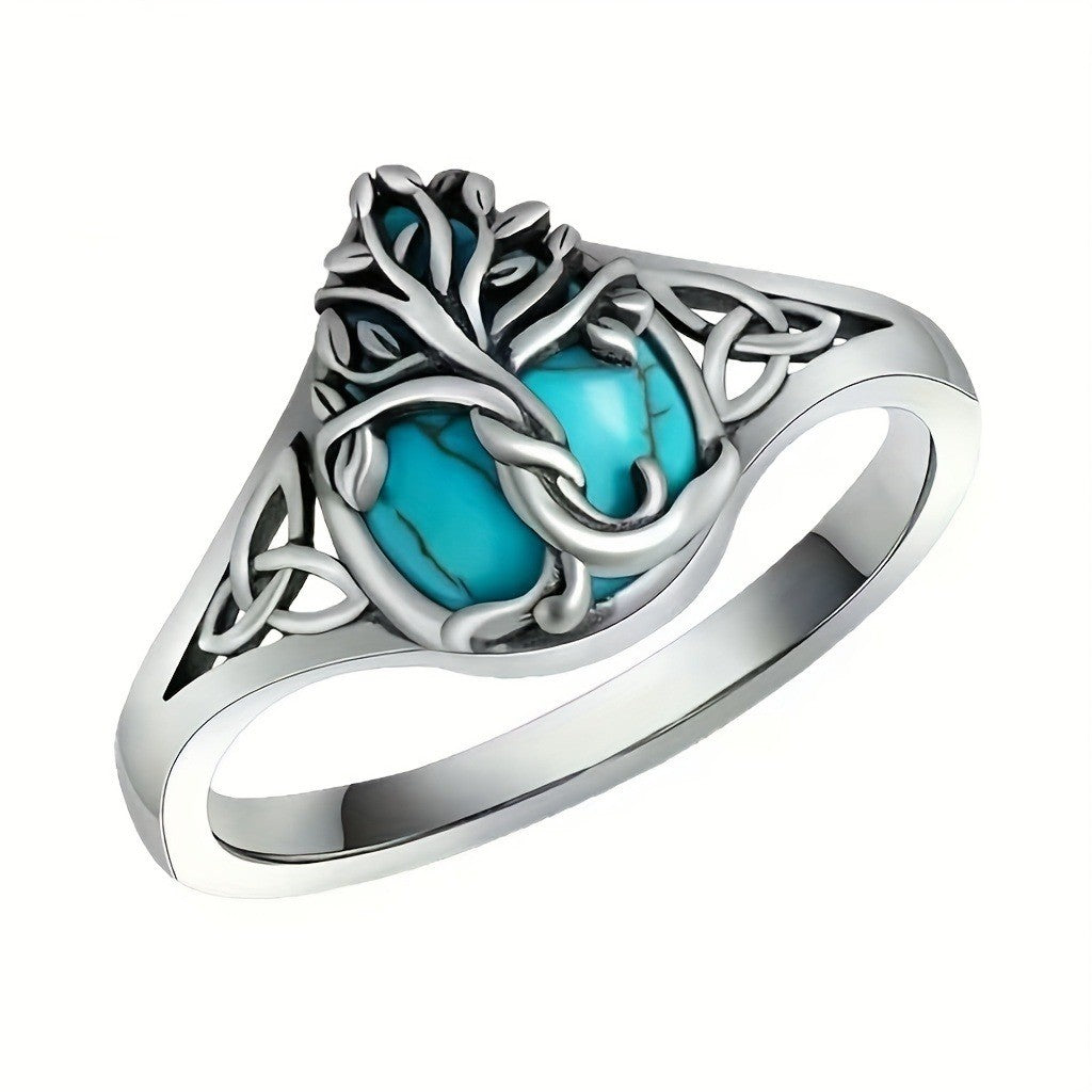 Turquoise Tree of Life Ring