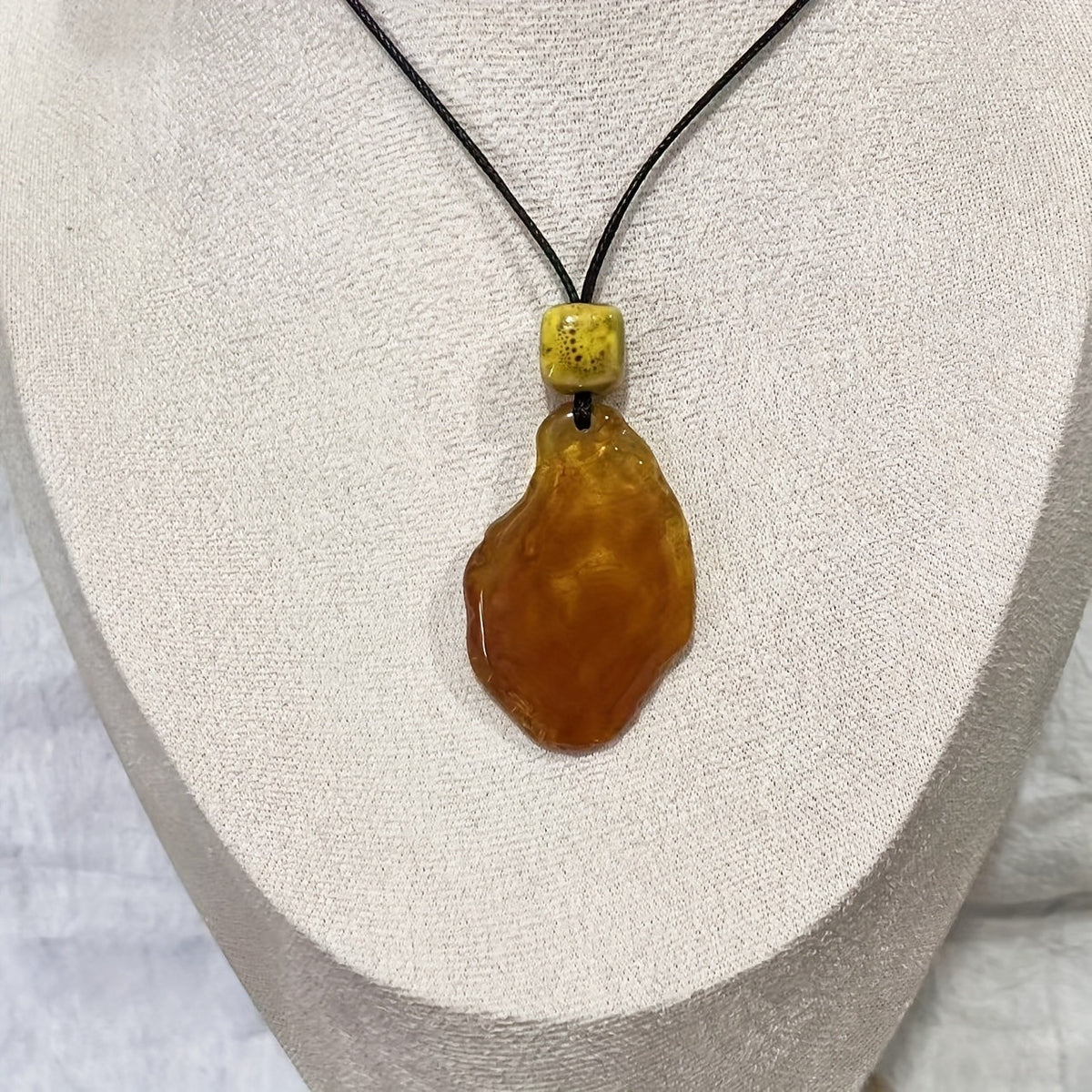 Swirled Resin Leaf Necklace