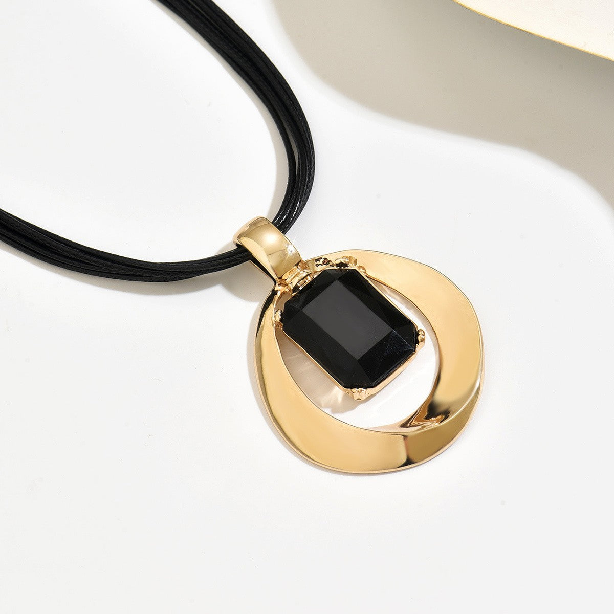 Square Gem Geometric Necklace