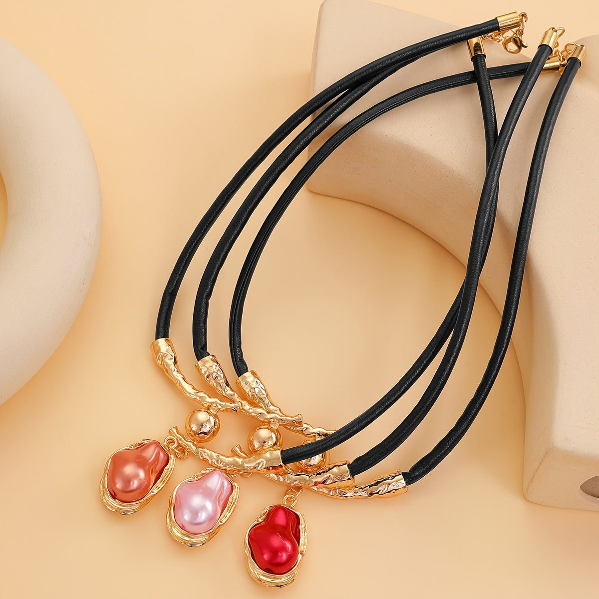 Baroque Faux Pearl Cord Necklace