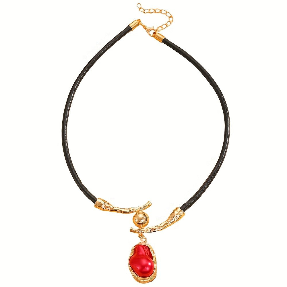 Baroque Faux Pearl Cord Necklace