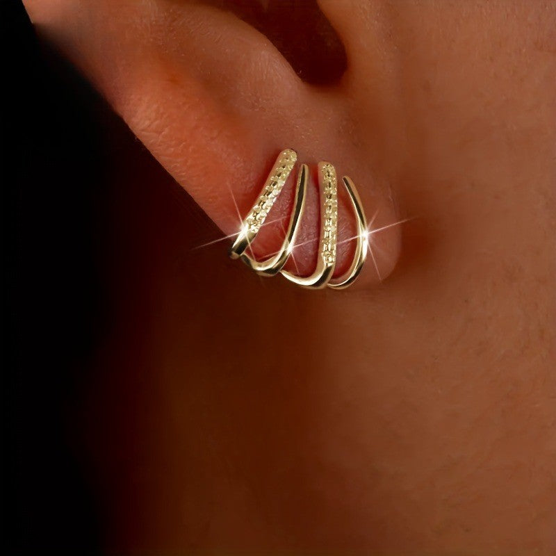 Crystal Multi-Band Cuff Earrings