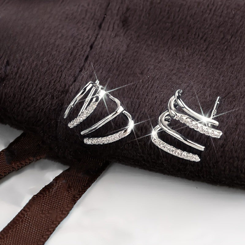 Crystal Multi-Band Cuff Earrings